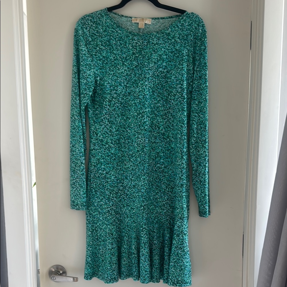 Green Patterned Women's Dress Micheal Kors